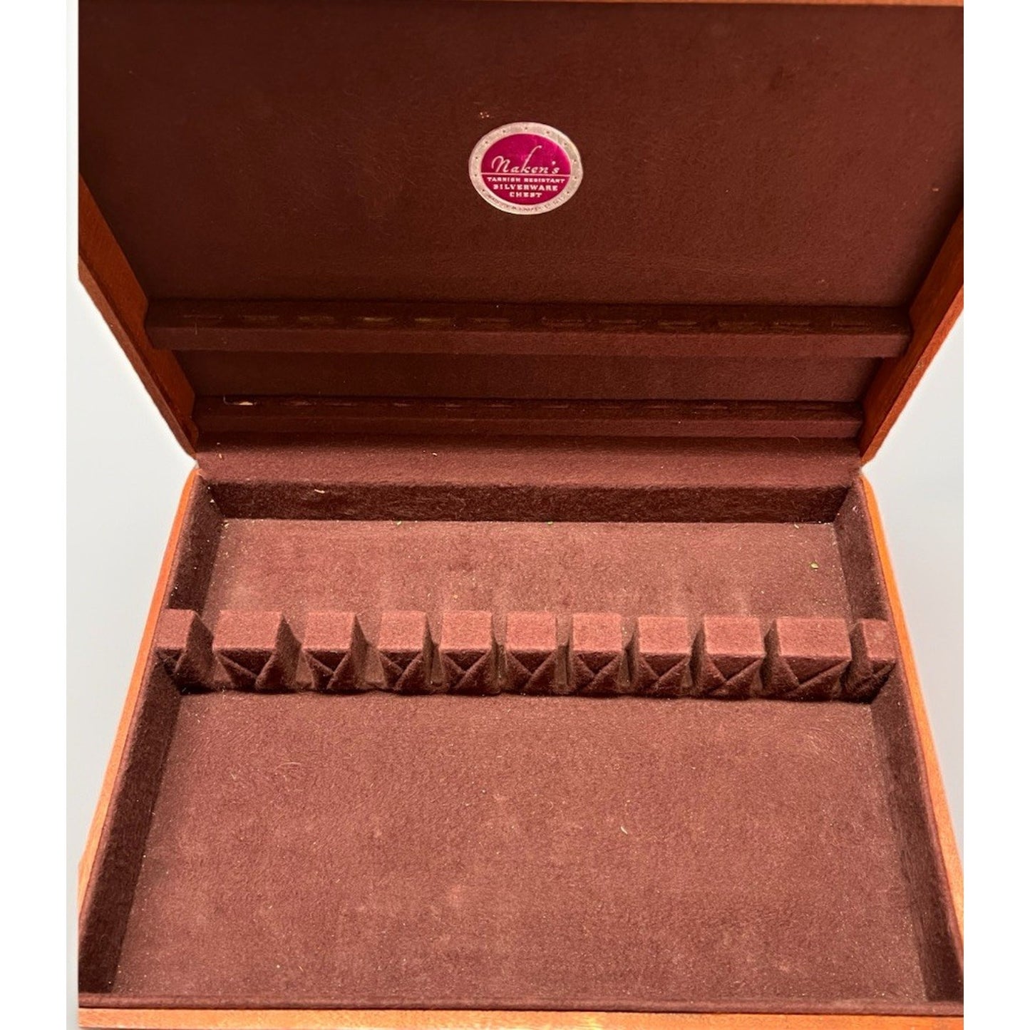 Vintage MCM Nakens Tarnish Resistant Silverware Chest 15.5”l x 11”d x 3.25”t