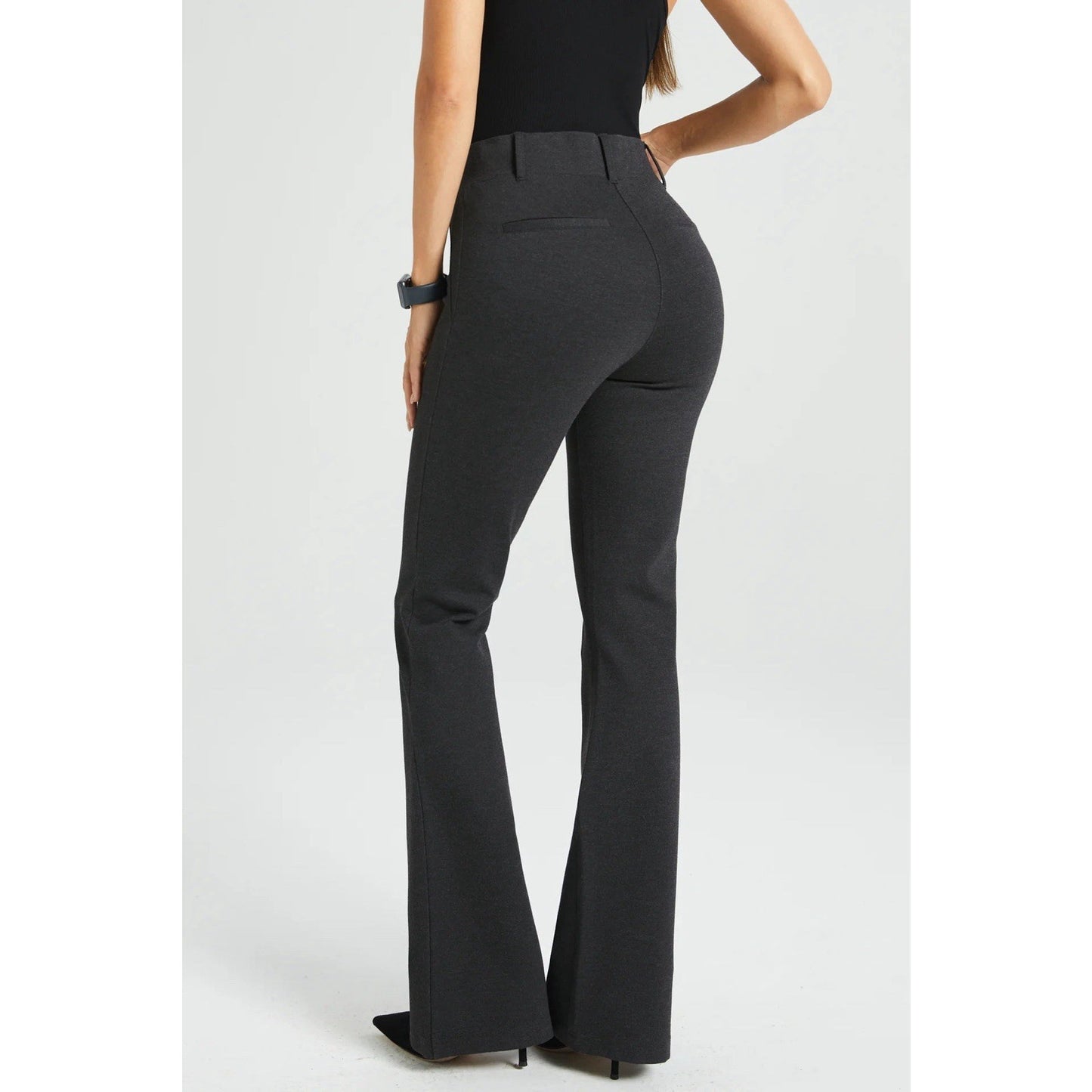 Betabrand (M) 30” Grey Bootcut Classic Dress Yoga Pants Pull On Stretch DPYP