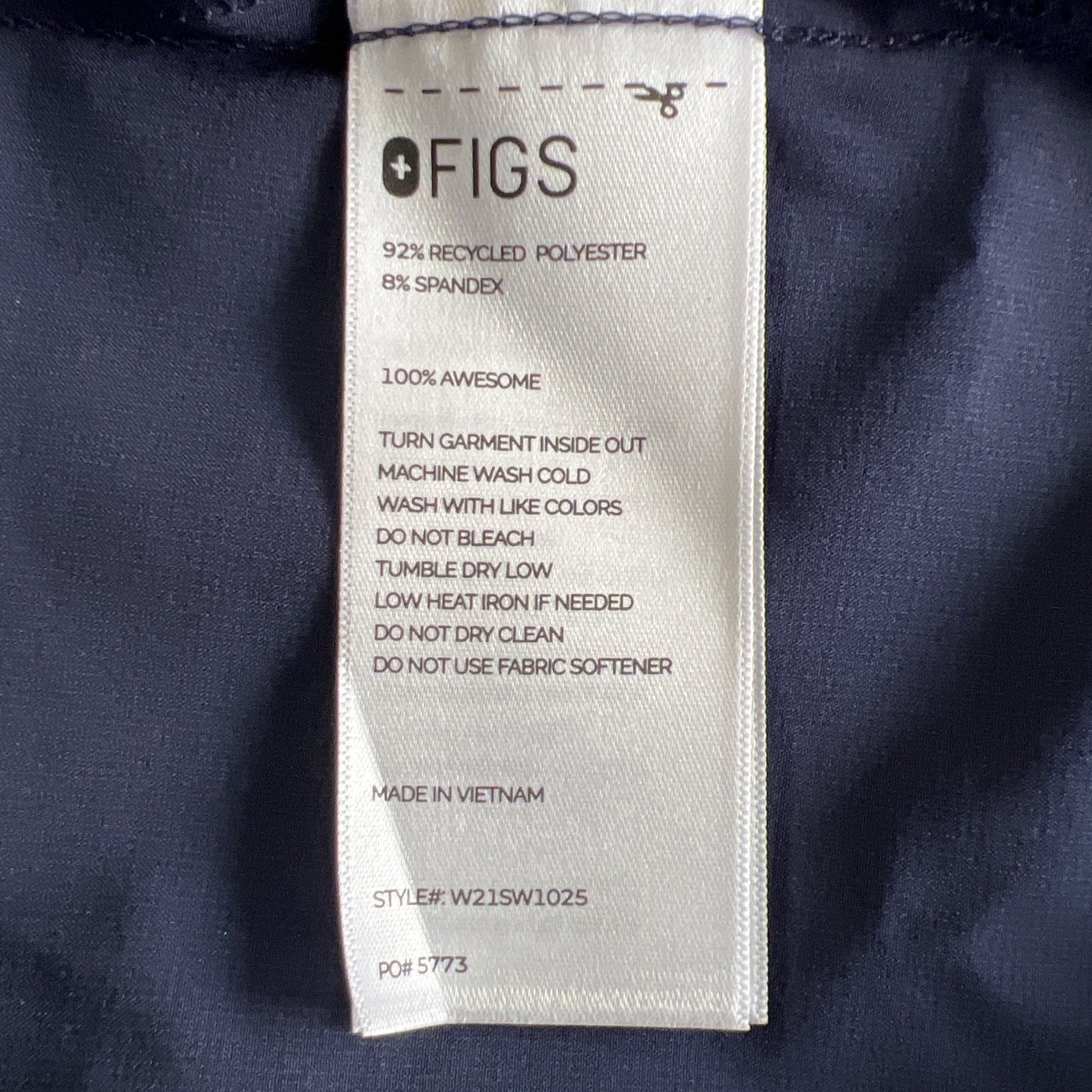 FIGS Catrina Women’s M One Pocket Navy Blue Scrub Top #W21SW1025