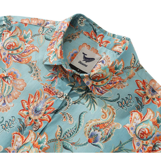 NWT Yiume Tree of Life Button Down XL Shirt Women Tropical Hawaiian Aloha Beach