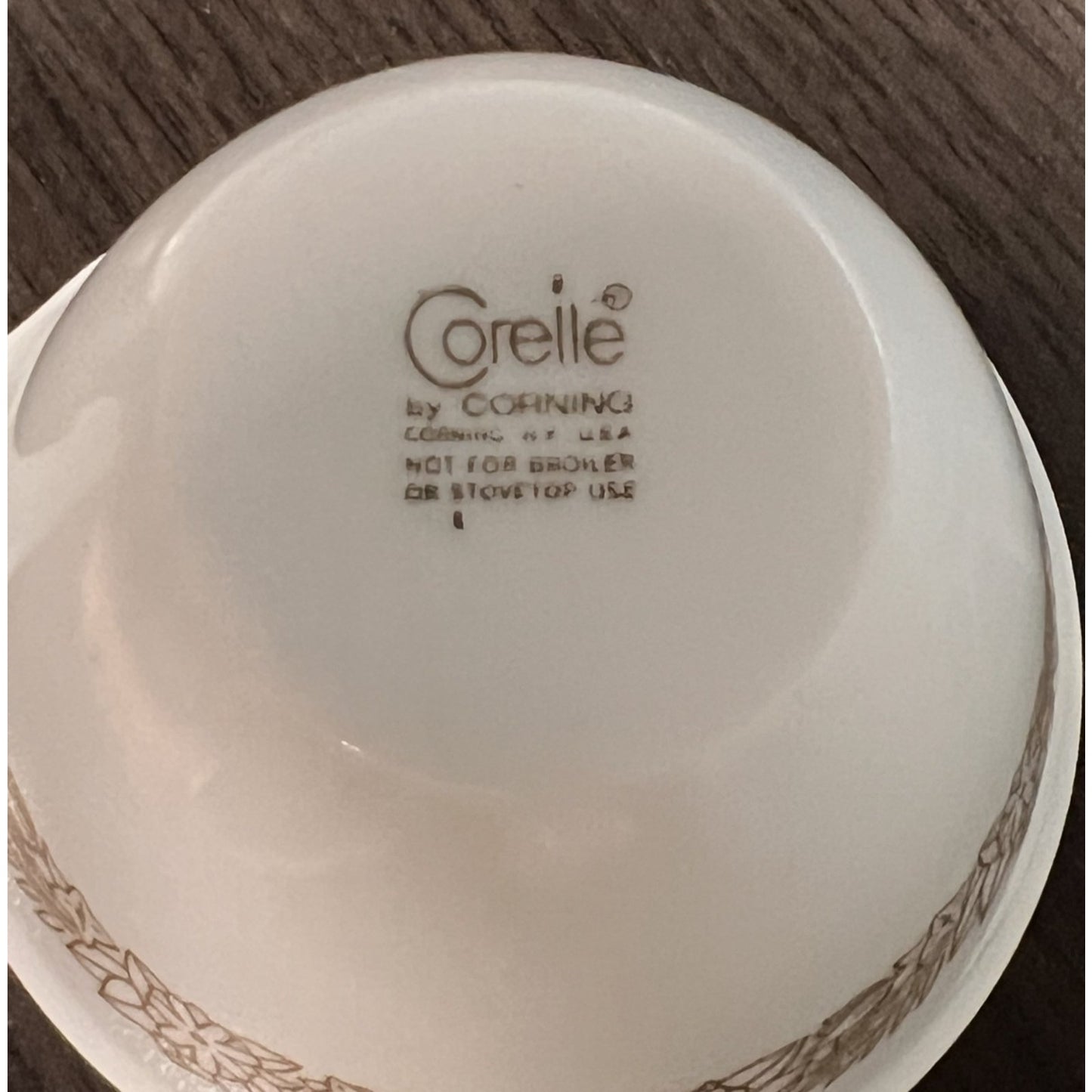 Set of 5 Vtg Corelle Woodland Brown Pattern Hook Handle Coffee/Tea Cups