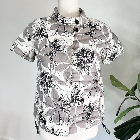 RARE Duvetica Half Short Sleeve Floral Goose Down Vest Puffer Designer Luxury