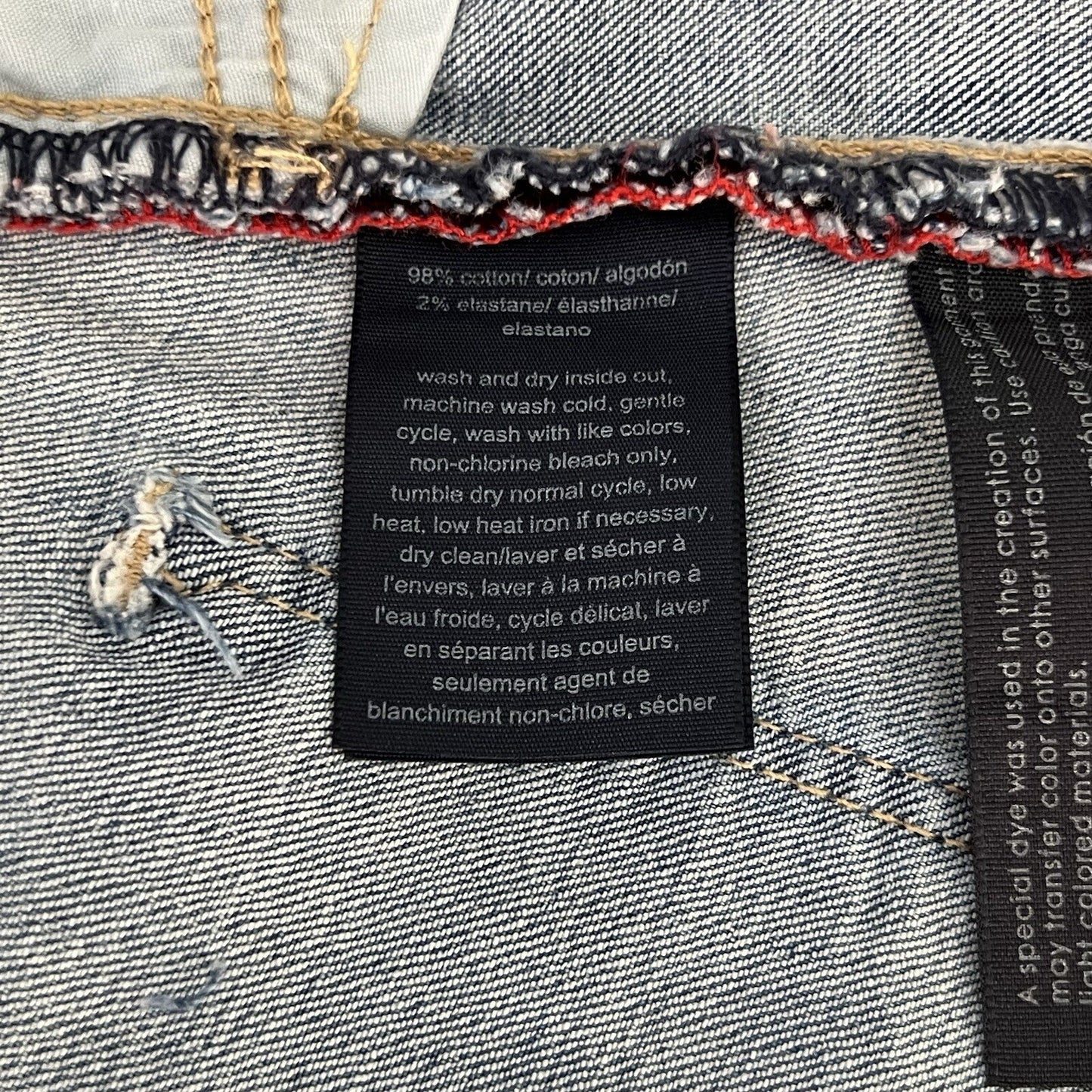Tommy Jeans Distressed Cutoff Denim Miniskirt Size 0/25 Hilfiger Logo Y2K Vibes