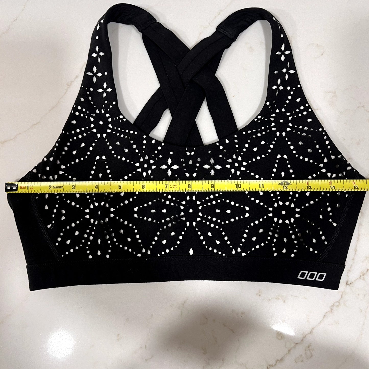 Lorna Jane Majestic Power Sports Bra Laser Cut Detail XXS Clasp Back w/ Padding