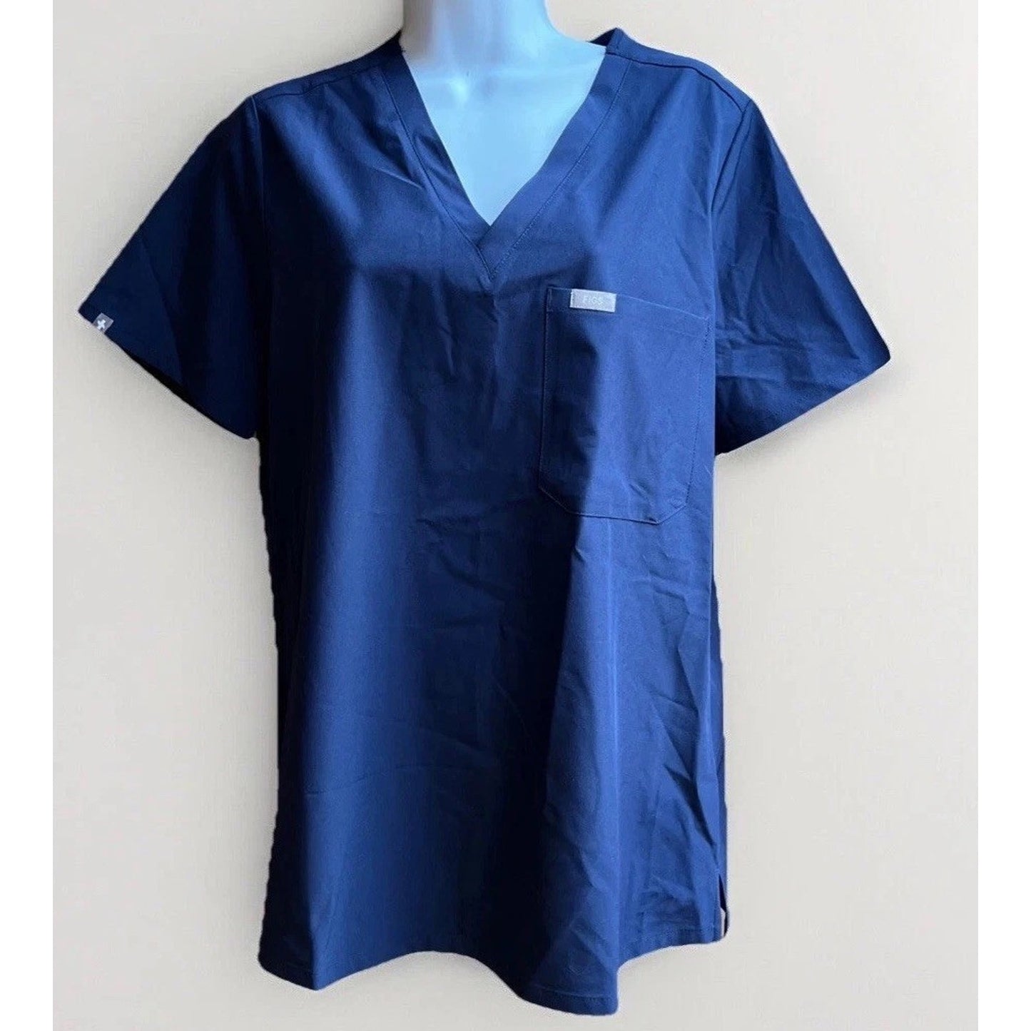 FIGS Catrina Women’s M One Pocket Navy Blue Scrub Top #W21SW1025