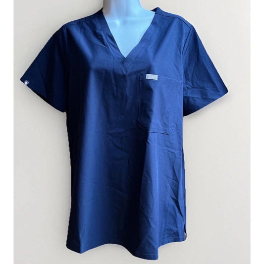 FIGS Catrina Women’s M One Pocket Navy Blue Scrub Top #W21SW1025