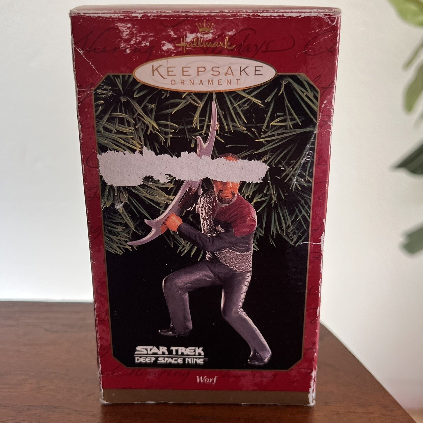 1999 Hallmark Lt. Worf Star Trek Deep Space Nine Christmas Ornament Collectible