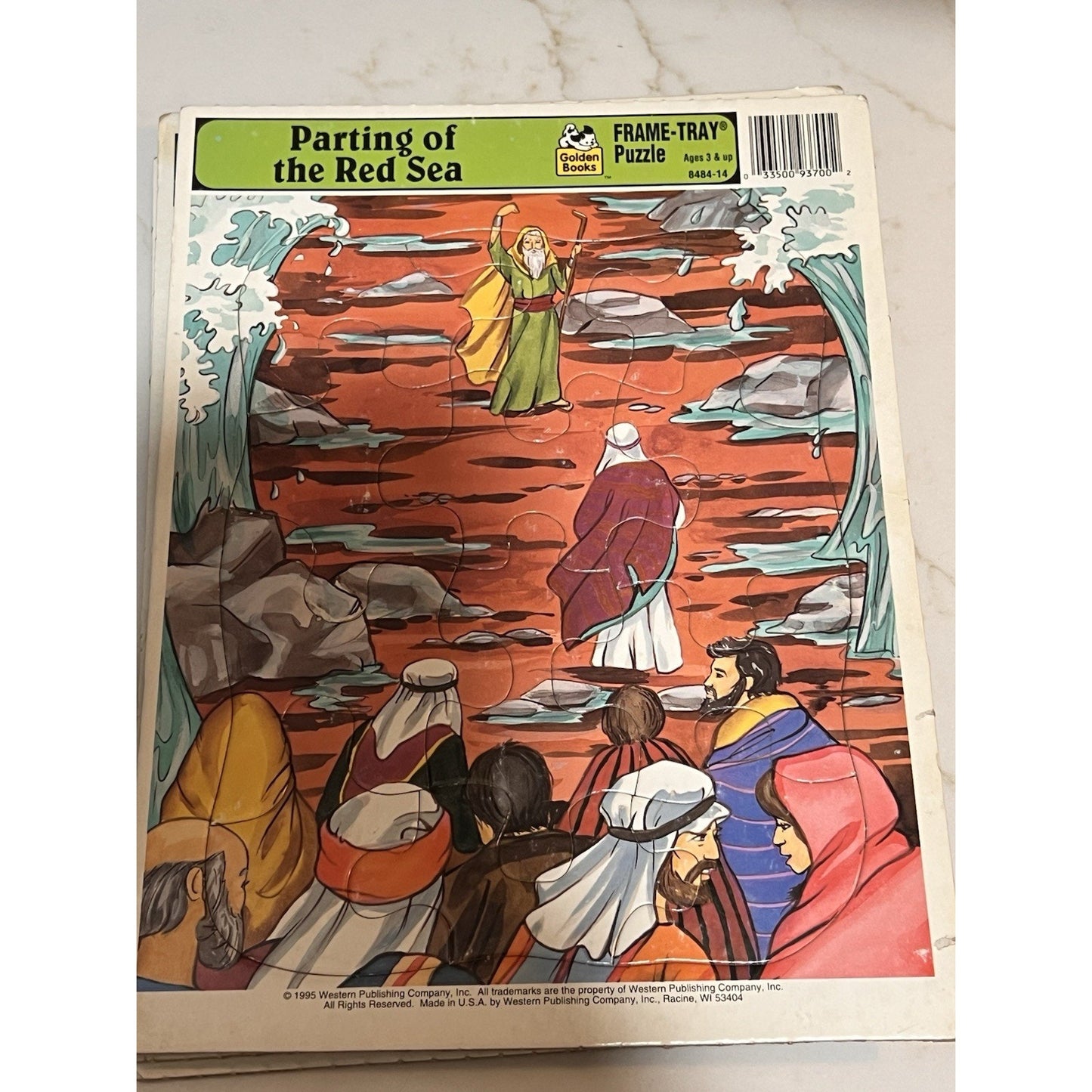 Lot Of 3 1995 Golden Books Frame Tray Puzzles Religious Christian Bible Storie
