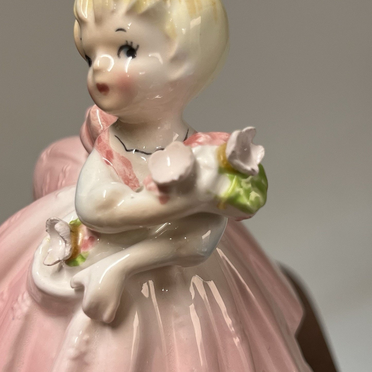 Rare 1960s Lefton Dancer In Pink Dress Girl Figurine Japan MCM Vintage 2383