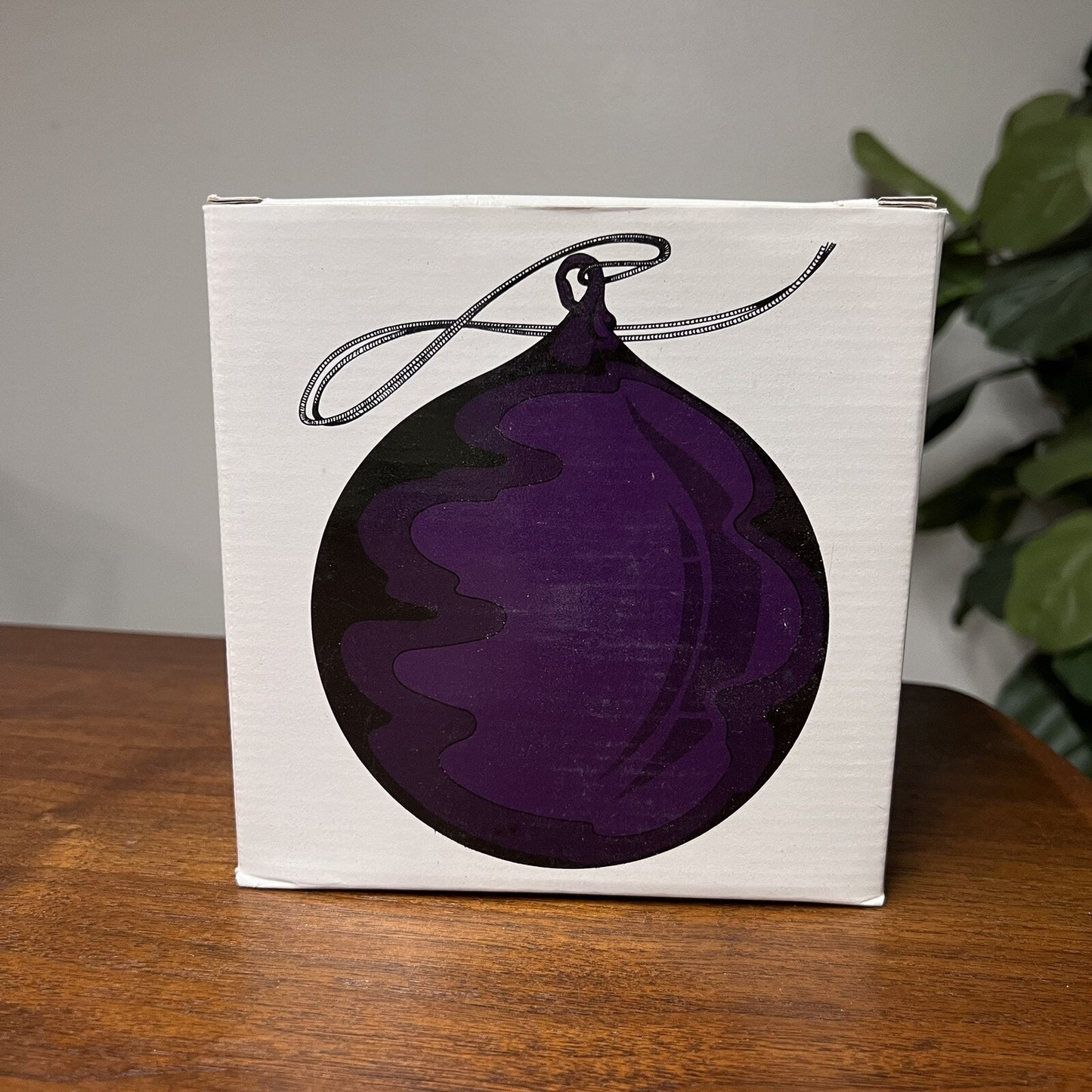 7.25” Dept 56 Purple Mercury Handblown Glass Small Ball Ornament #4840-2