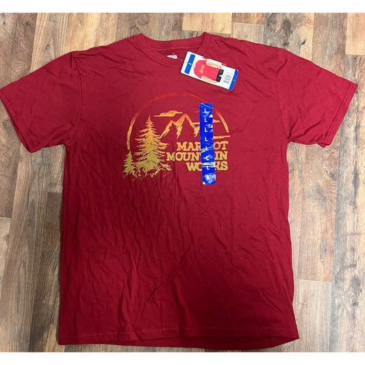 Marmot Mountain Works graphic t-shirt Burgundy / Maroon Color Men’s Size L