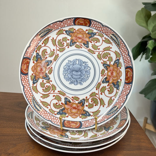 NEW Georges Briard "Peony" 10” Dinner Plate Set Of 4 Japanese Imari Reproduction