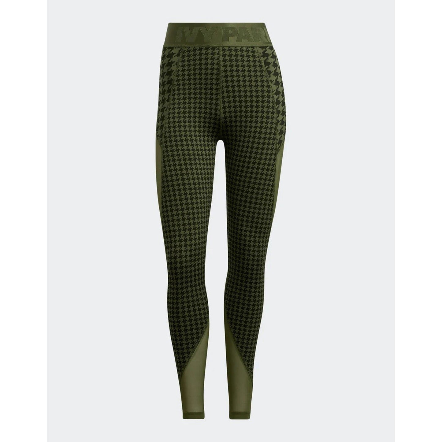 Adidas x Ivy Park Womens (S) Leggings Green Houndstooth Mesh High-Waisted