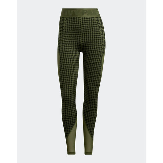 Adidas x Ivy Park Womens (S) Leggings Green Houndstooth Mesh High-Waisted