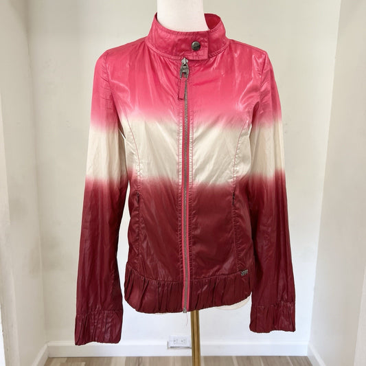Miss Sixty XS Moto Jacket Windbreaker Y2K Pink Ombré Iconic McBling Eurotrash