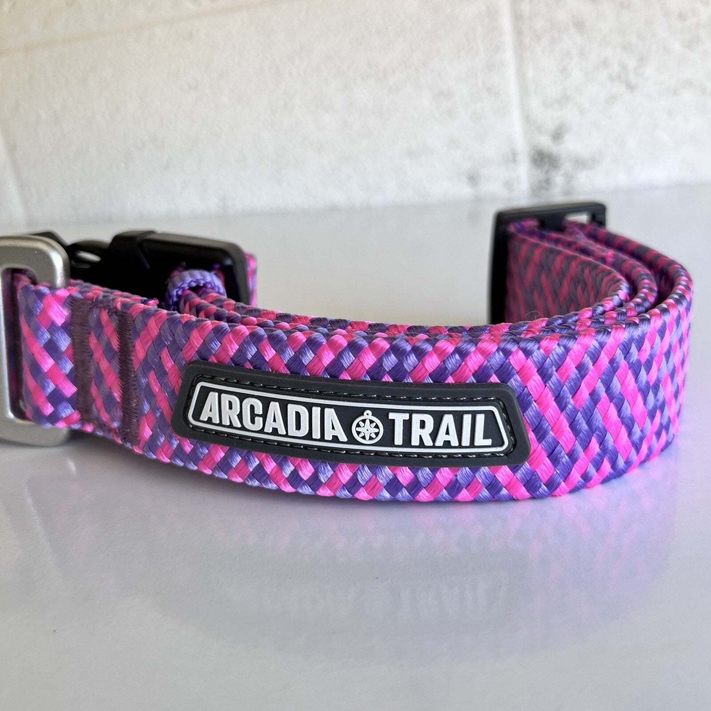 NWT XXL Paracord 20-32” Dog Puppy Rope Collar Pink/Purple Arcadia Trail Durable