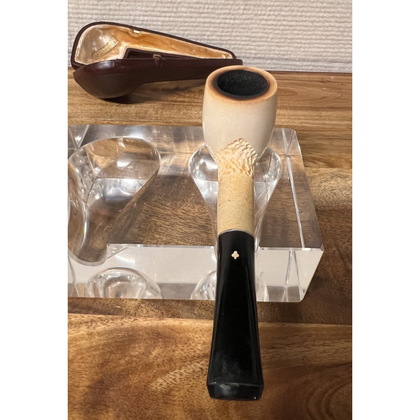 Vintage Kaywoodie Block Meerschaum Estate Pipe & Marriage Case