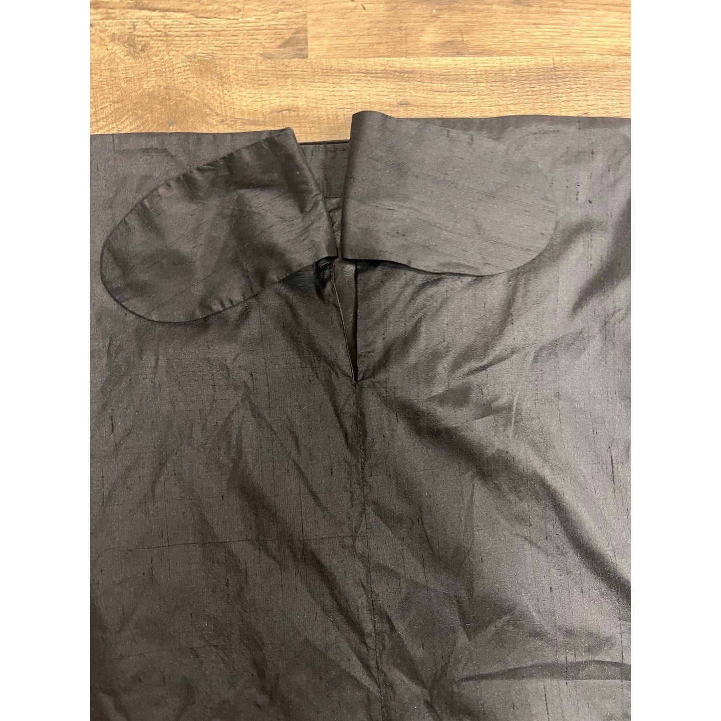 MEGAN PARK Black Silk Skirt Size 1 AU 8 US 4 Vintage Style Collared Waist Midi