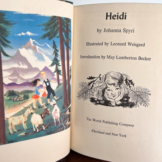 Johanna Spyri Heidi 1946 First Print Illustrated Hardcover No Dust Jacket