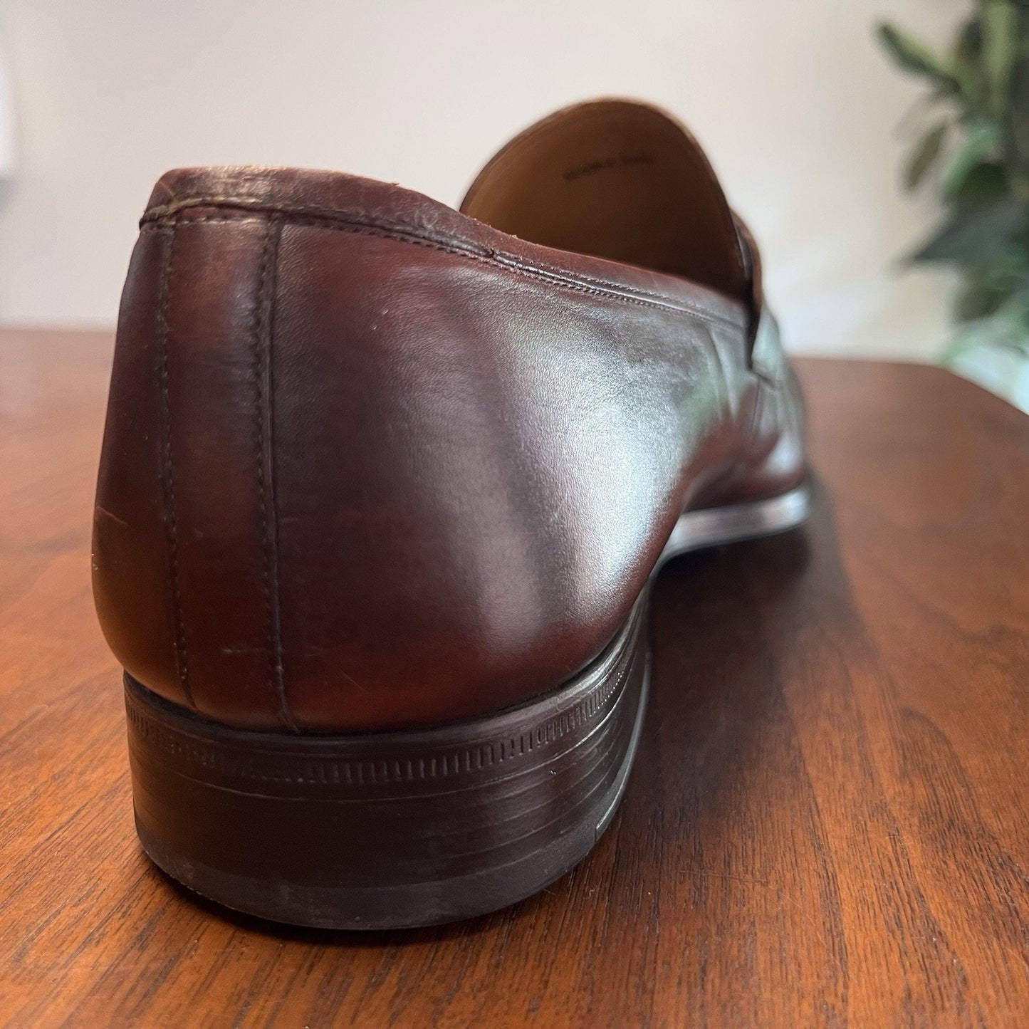 Magnanni Walden 11M Slip On Penny Loafer 15447 Mahogany Leather Dress Shoe