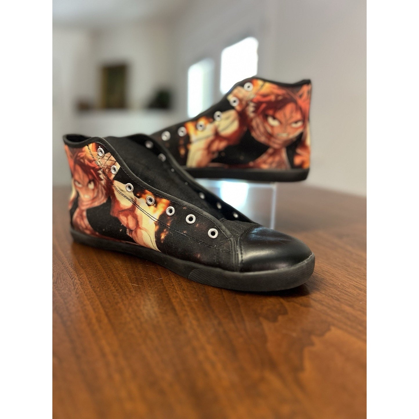 Soyoto Custom Natsu Dragneel of Fairy Tail Men’s High Top Canvas Sz 10 Sneaker