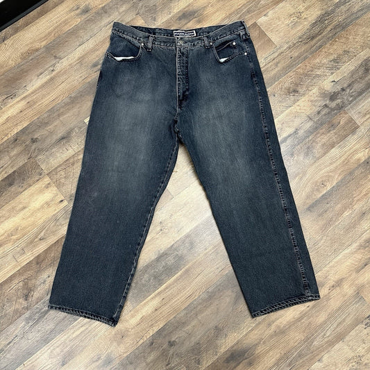 Vintage Harley Davidson Biker Blues Jeans Mens 40x30 Faded Black Denim