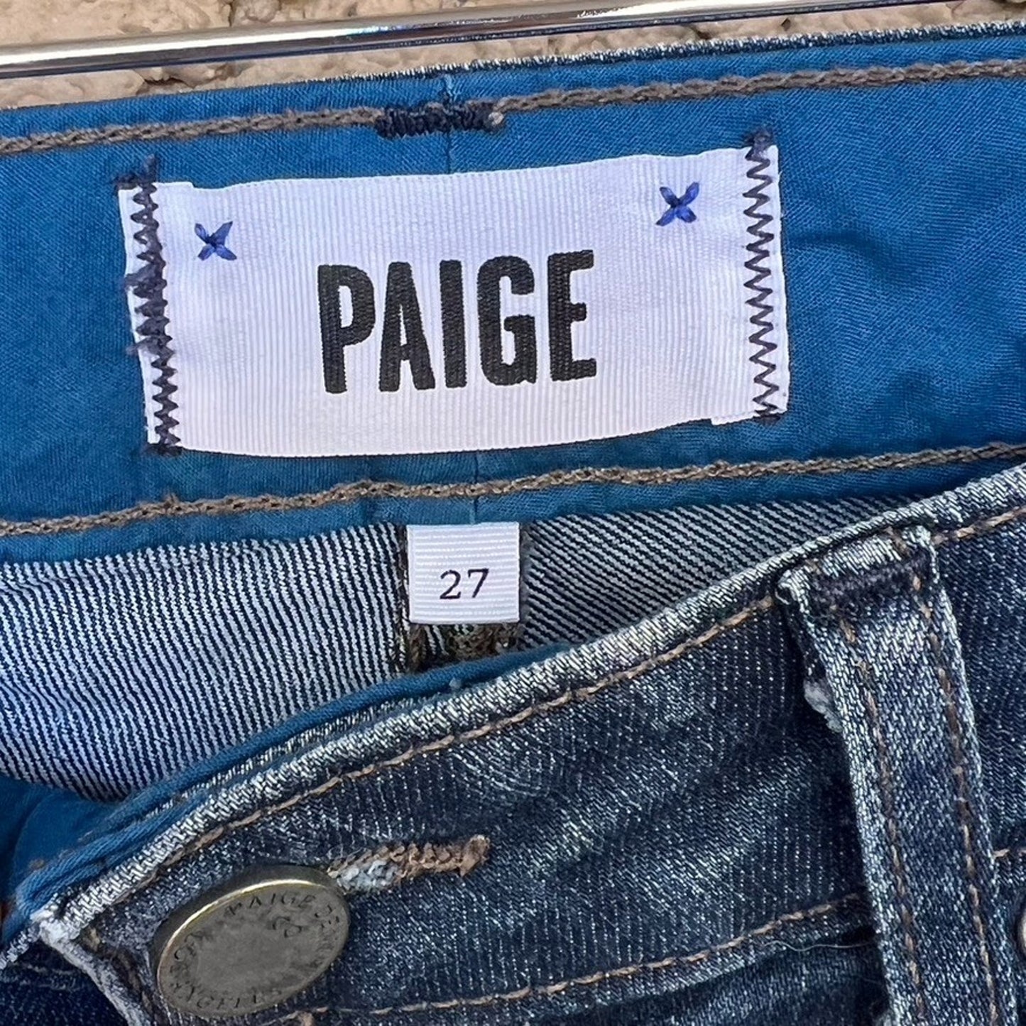 Paige "Jenna" Skyline Skinny Jeans Size 27 Dark Wash Denim Stretch Ankle