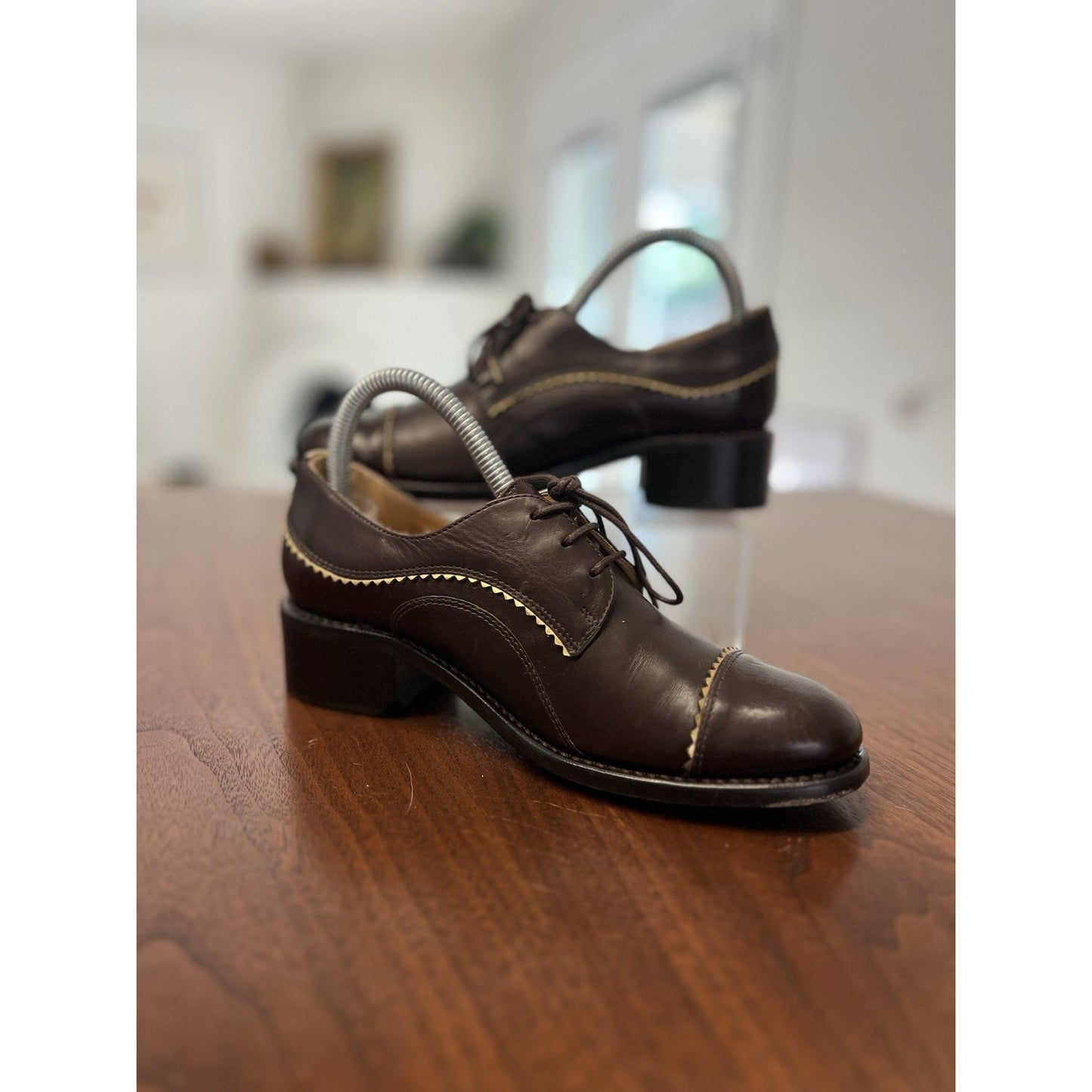 The Office of Angela Scott "Ms. Neale" brown leather derby shoes Women’s Size 5