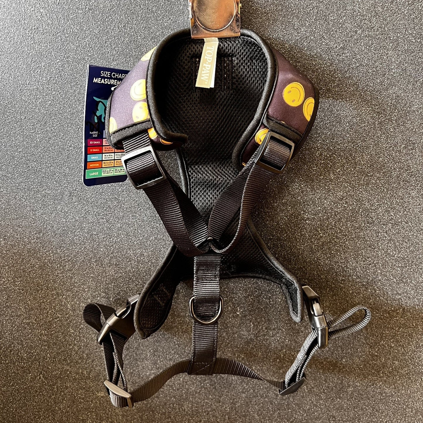 NWT Top Paw (L) Unisex SMILEY FACE Dog Puppy Soft Chest Harness Cute Funny