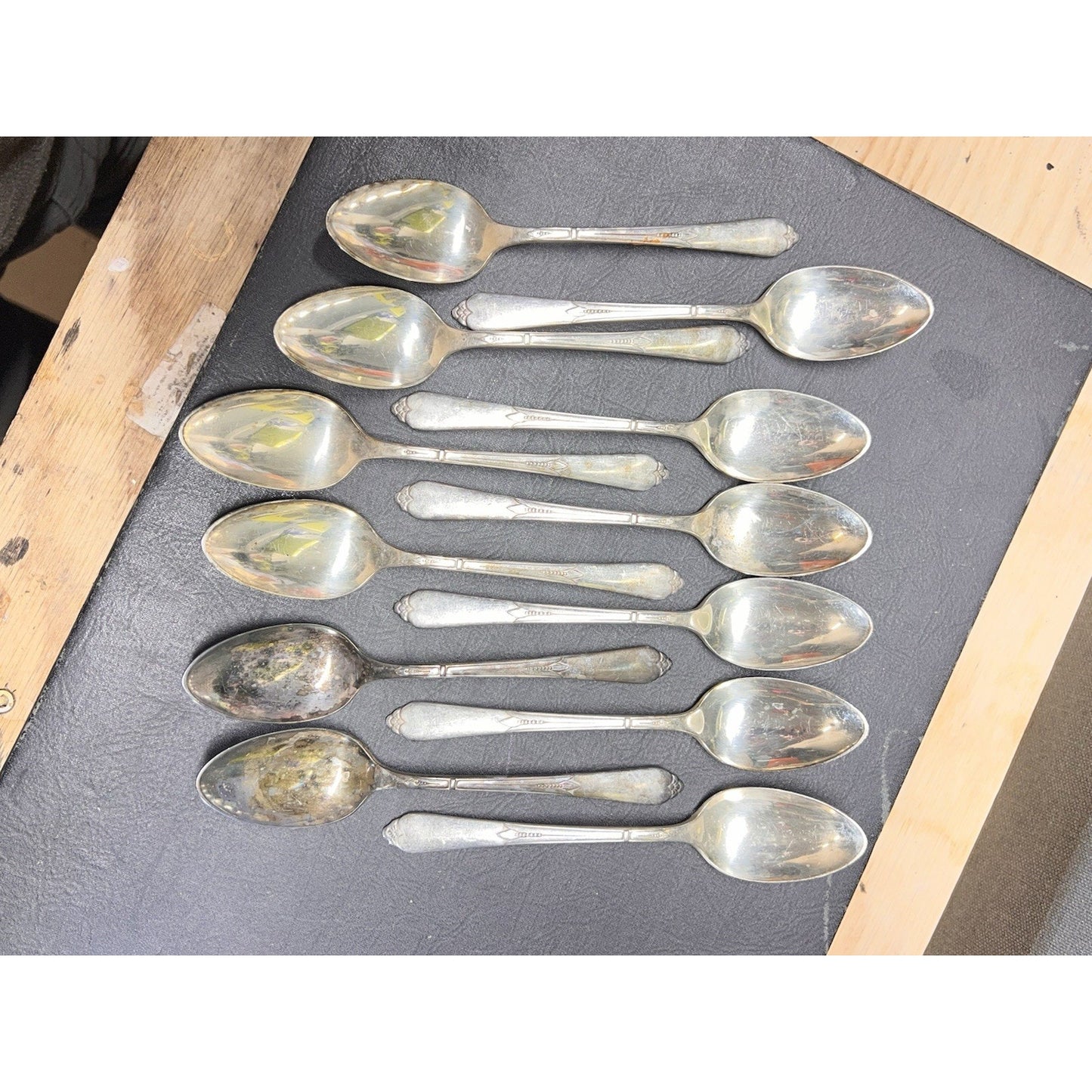 Vintage Rogers XII Flatware 61 Piece Set In TARNDT Chemically Treated Wood Box