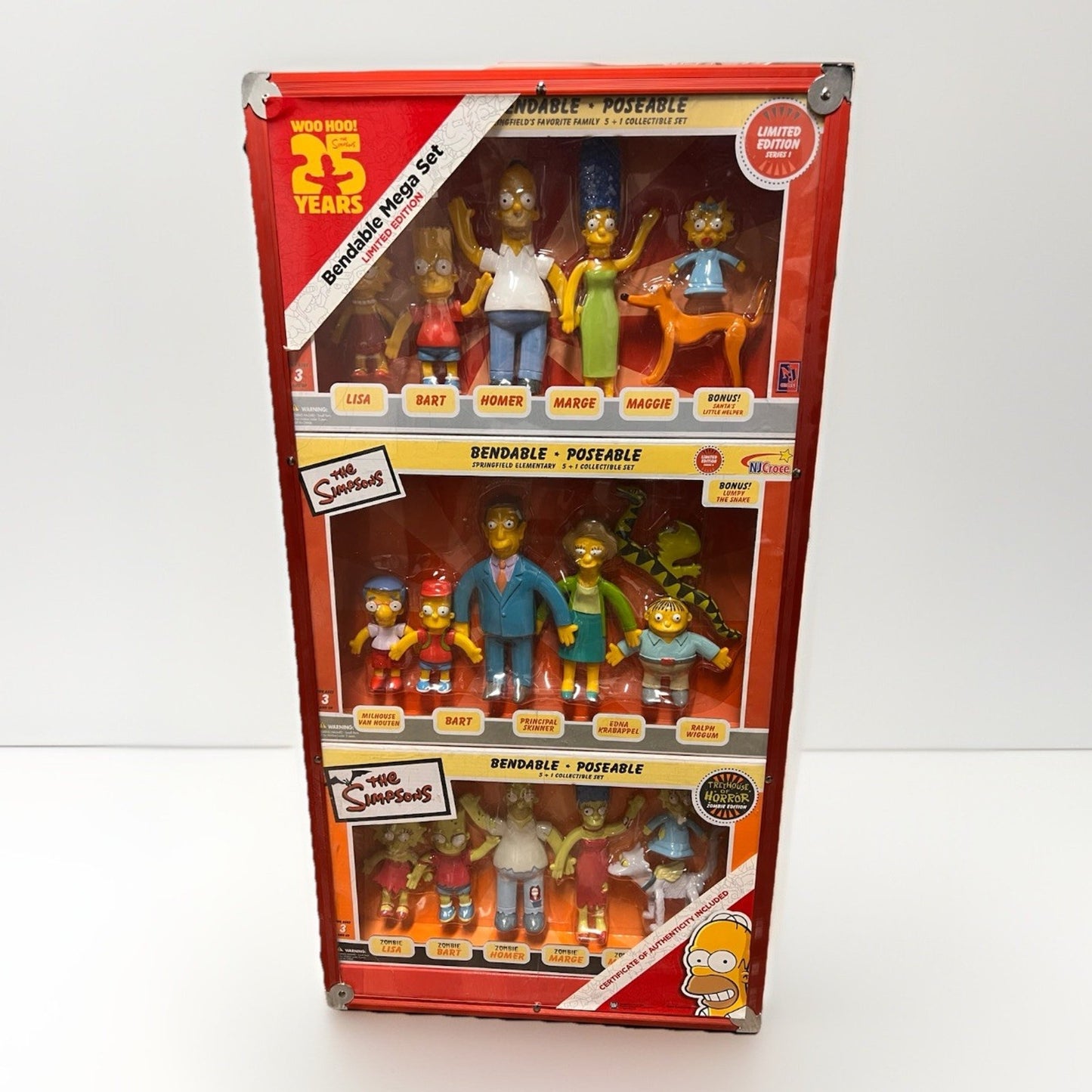 Simpsons Limited Edition 25th Anniversary Bendable Mega Set #237 of 1000 COA NEW