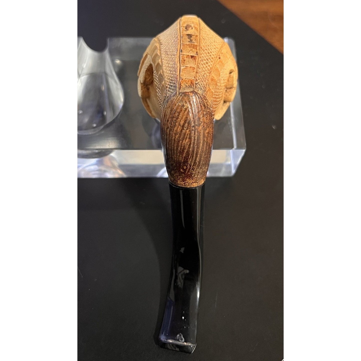 Vintage Hand Carved Dragon Claw Meerschaum Bent Billiard Estate Tobacco Pipe