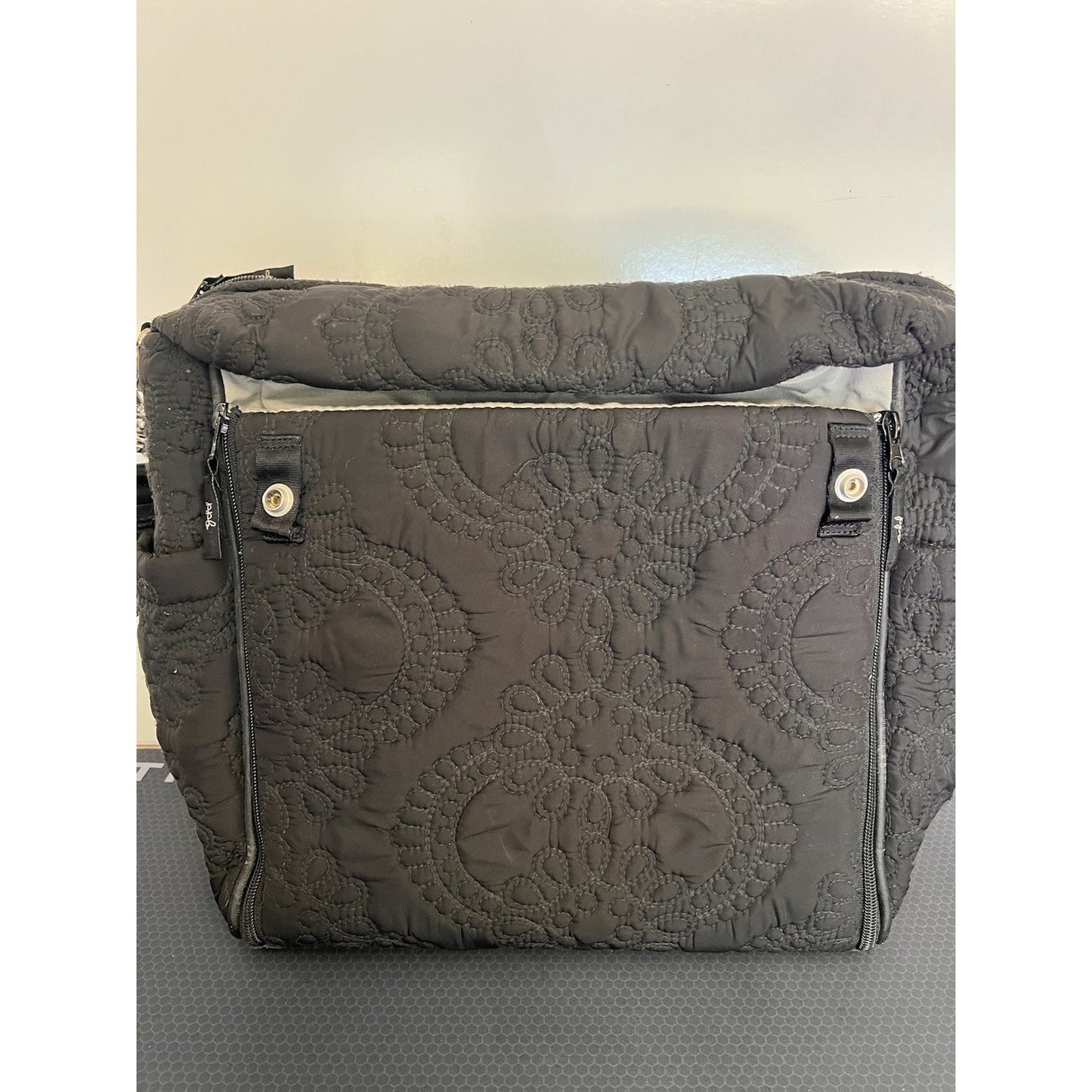 PETUNIA PICKLE BOTTOM Black Quilted Boxy Backpack, Diaper Bag