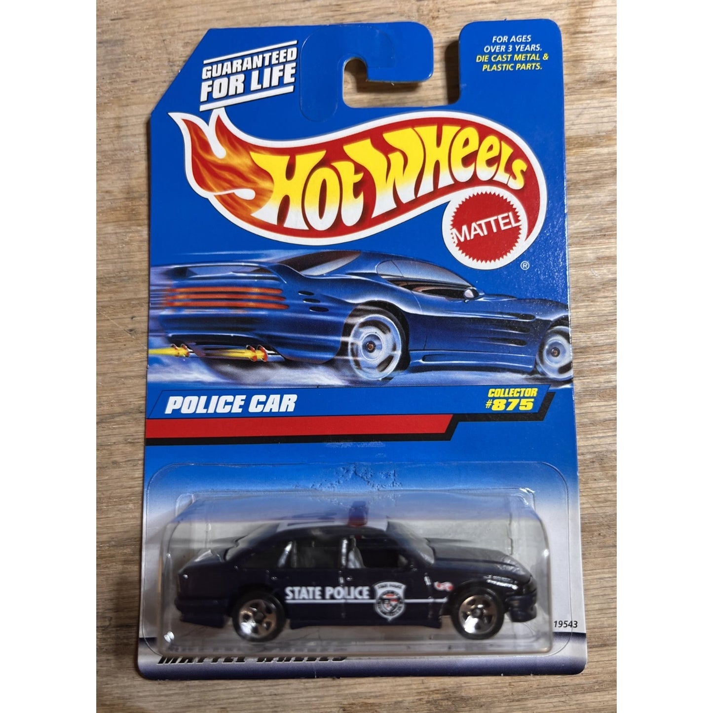 1997 Hot Wheels Mainline/Collector #875 POLICE CAR Dark Blue w/Chrome 5 Spokes