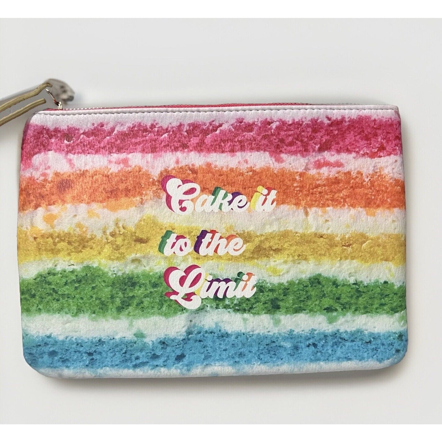 NWOT Betsey Johnson Rainbow Wristlet Wallet Purse Makeup Bag Cute Girly Gift