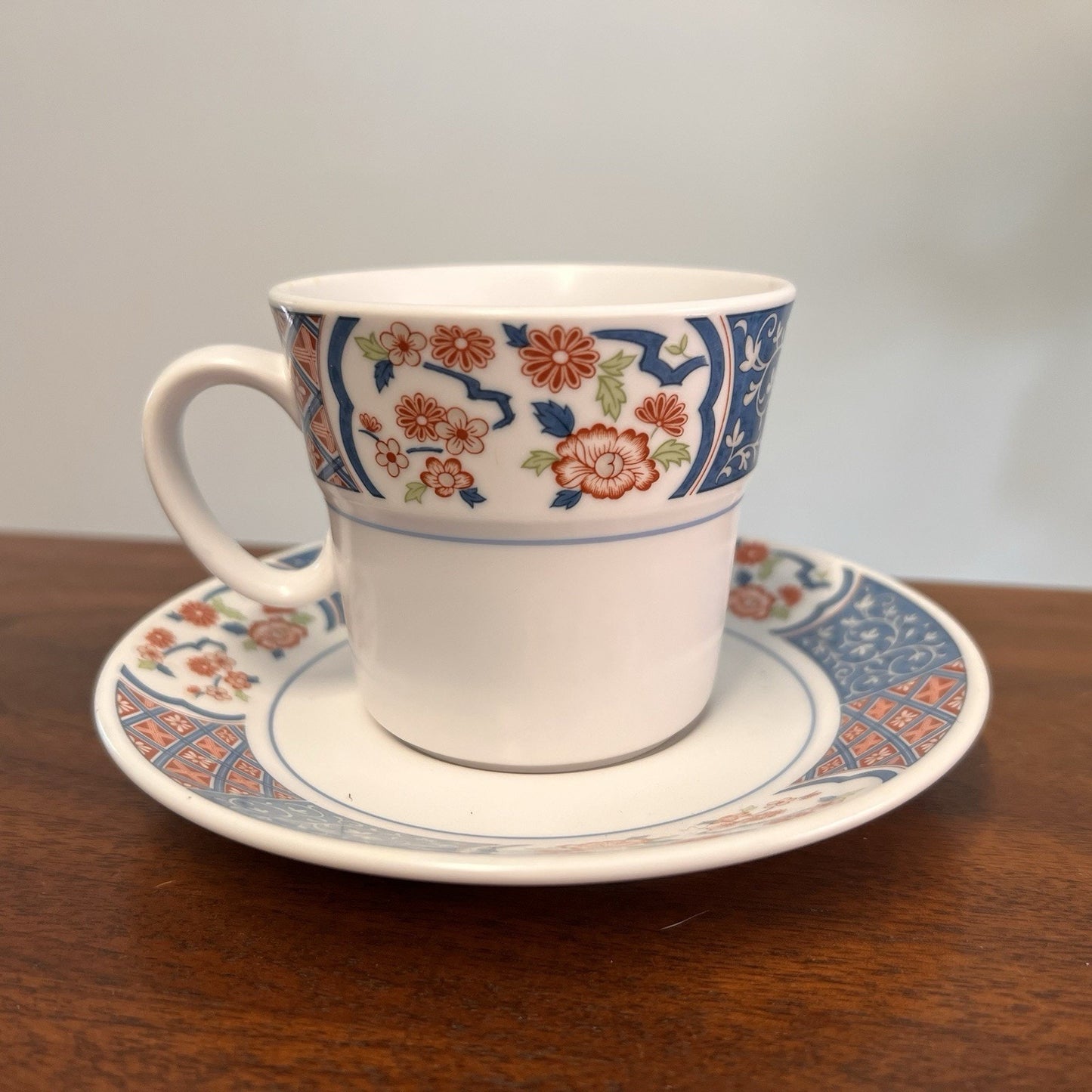4 x Imari Noritake MING GARDEN Tea Coffee Cup Saucer Chinoiserie Japanese Asian