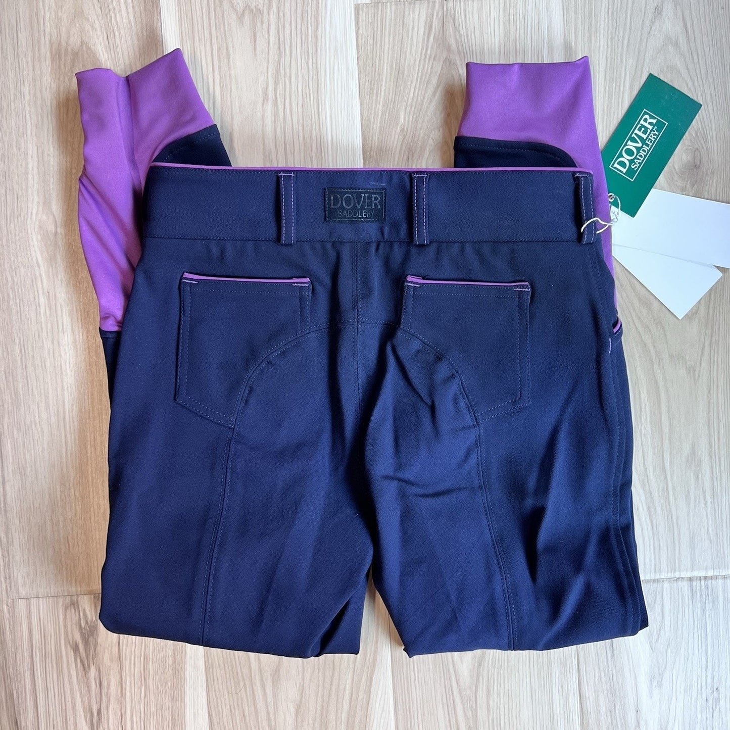 NWT Dover Saddlery Wellesley Breeches Girls 14 Horse Riding Purple Blue Pant