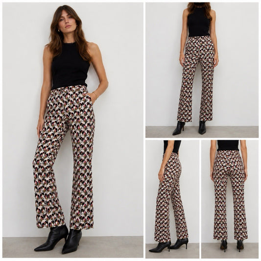 Laurel Women’s Trousers 27” Designer Luxury Mod Retro 60s Art Deco Ankle Flair