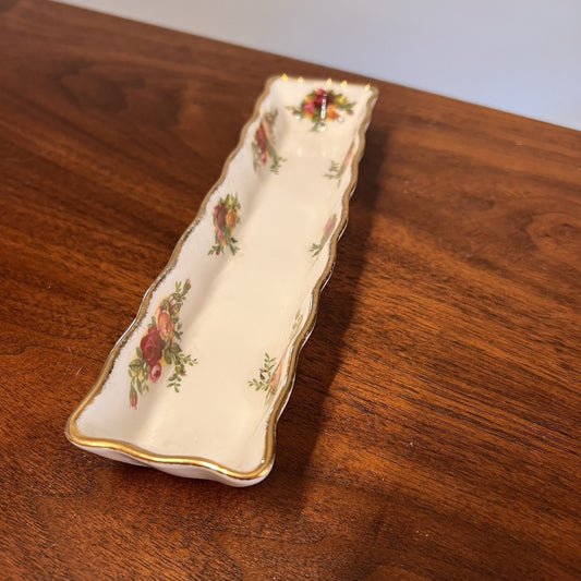 Royal Albert Old Country Roses Mint Dish Candy Olive Bone China Trinket Tray