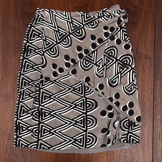 Maeve by Anthropologie Edessa Tribal Print Skirt Sz 00P Faux Wrap Sarong African