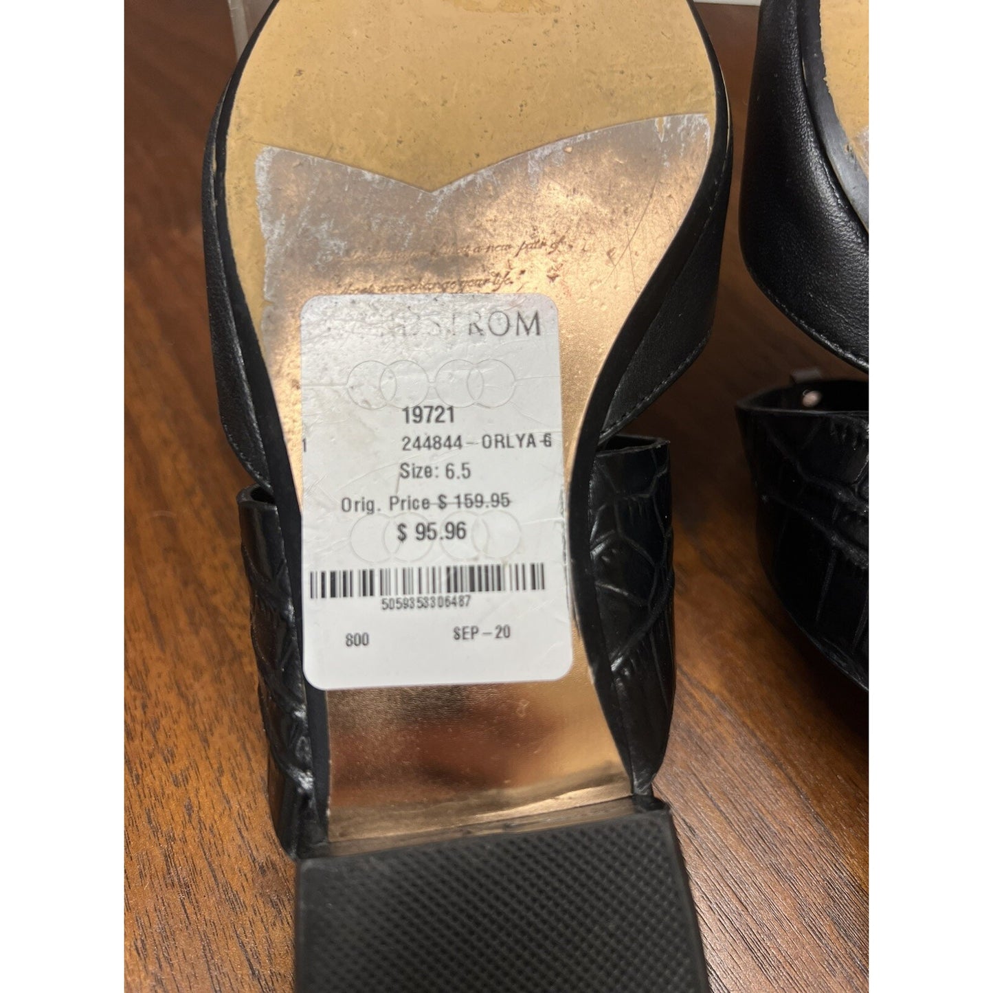 $160 New Ted Baker 6.5 Oryla Pointed Toe Black Slip On Leather Mule Flats 37 EU