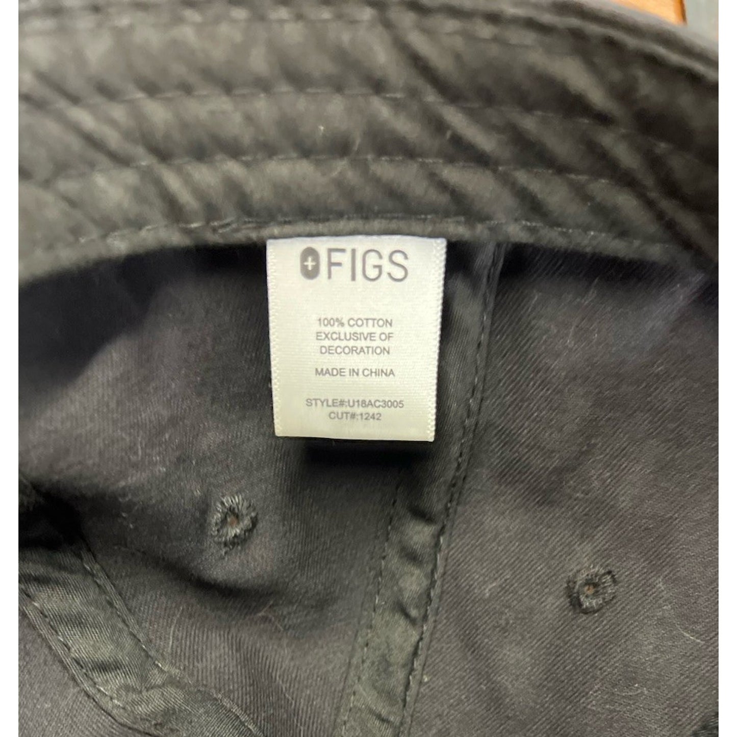 FIGS Scrubs 100% Cotton Adjustable Baseball Cap – Black – Unisex