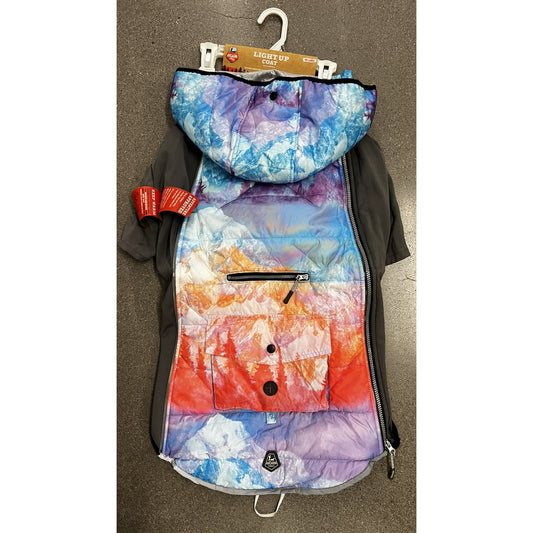 Arctic Trail Light Up Purple w/Tie Dye Accent Dog Jacket Available in XXL/XL/L/S