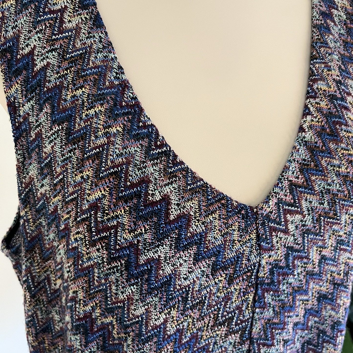 Maeve Anthropologie (L) Sleeveless Drop Waist Knit Blue Dress Y2K Knit