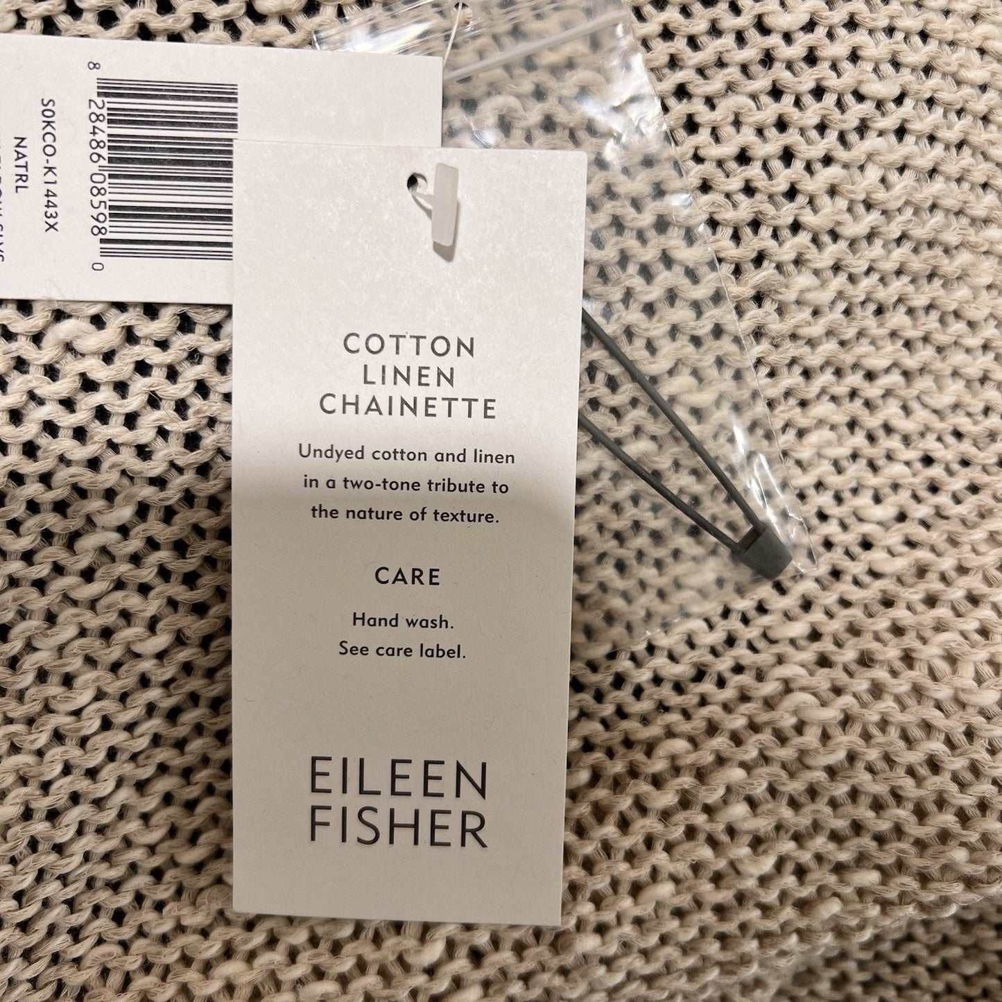 Eileen Fisher 1X Open Knit Cardigan Linen Cotton Minimalist Coastal Lagenlook