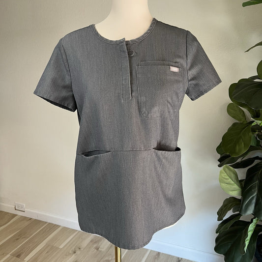 FIGS Men’s 4-Pocket Gray Size S Scrub Top #w20sw1006 PO 1505