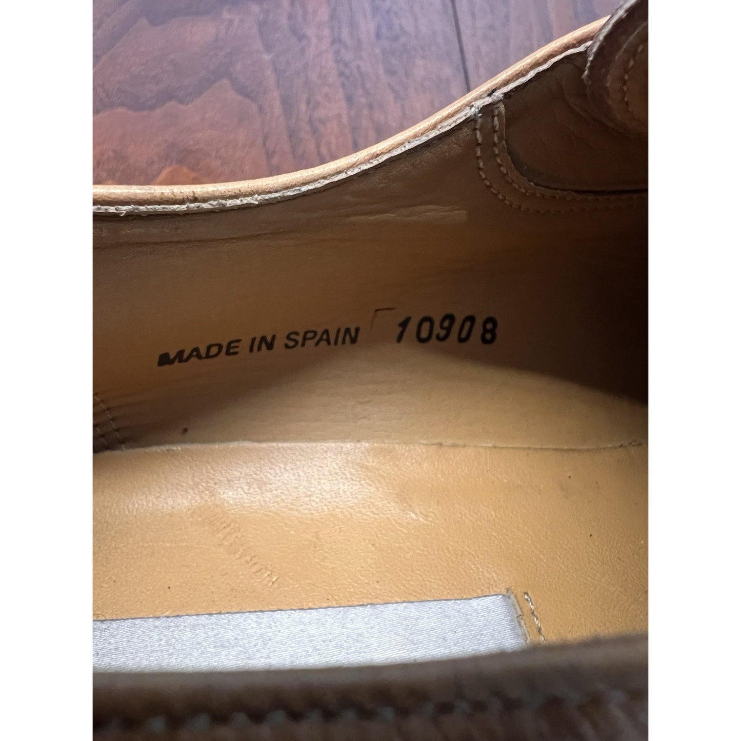 Mezlan Maranello Sz10 M Tan Calfskin Leather Braided Trim Square Toe Derby Shoes