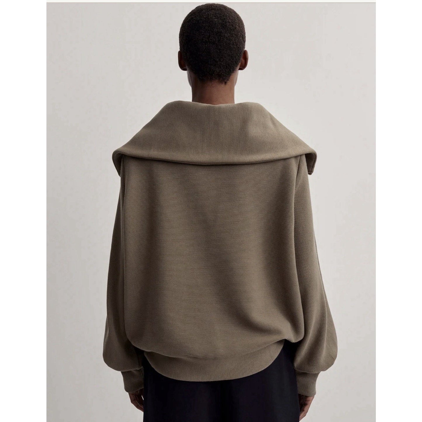 Varley Vine Half Zip Pullover Ottoman Ribbed Oversized Scuba Funnel Neck Lounge