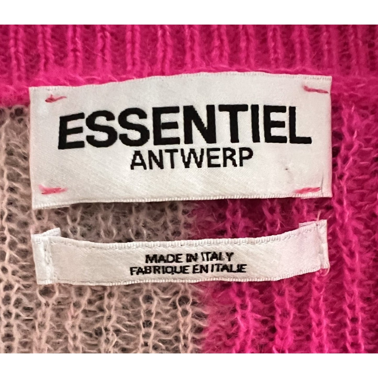 Essentiel Antwerp Vivar Colorblock V Neck Alpaca Wool Blend Sweater Womens Sz XL