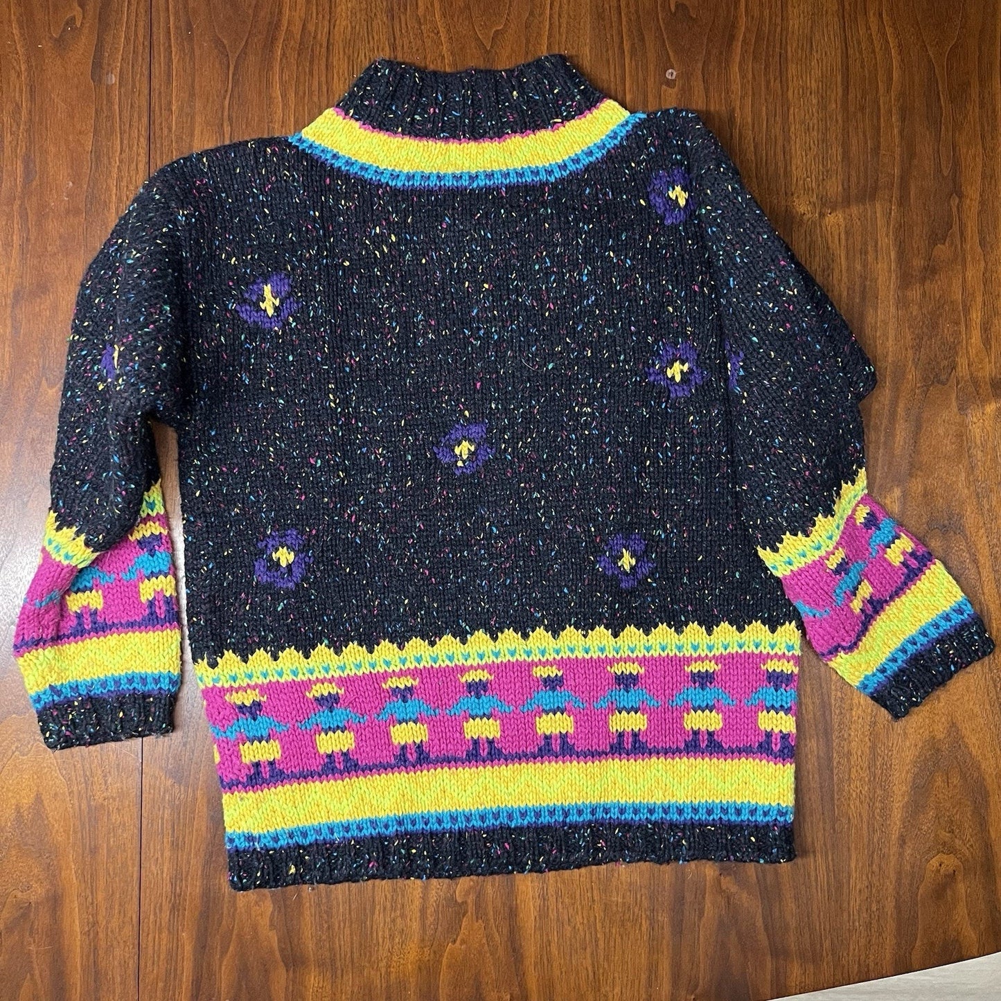 Forenza Fair Isle Wool Blend Chunky Knit Sweater Folk Nordic Retro Maximalist